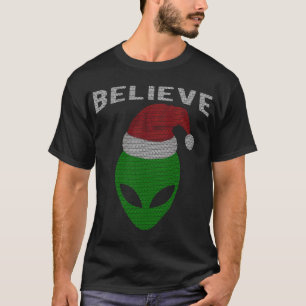 Cute Christmas Style Alien Santa T-Shirt