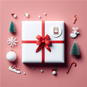 Cute Christmas sweater kitty  Classic Round Sticker