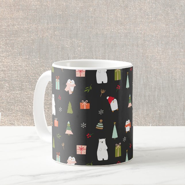 Cute Christmas Symbols Black  Coffee Mug (Creator Uploaded)