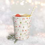 Cute Christmas Symbols  Paper Cups<br><div class="desc">Cute christmas pattern design with hand drawn nature symbols snowmen,  reindeer,  holly,  snow, </div>