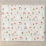 Cute Christmas Symbols  Wrapping Paper<br><div class="desc">Cute christmas pattern design with hand drawn nature symbols snowmen,  reindeer,  holly,  snow, </div>