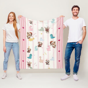 Cute Christmas T-Rex Dinosaur Kids Blanket