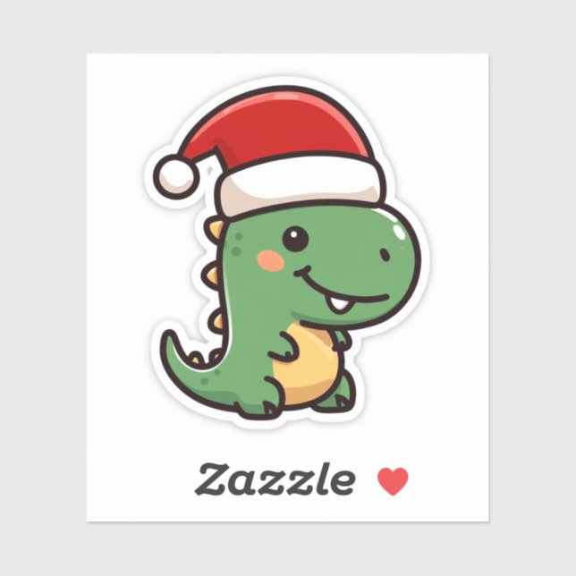 Cute Christmas T-Rex Sticker (Sheet)