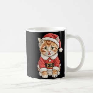 Cute Christmas Tabby Cat Santa Coffee Mug