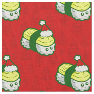 cute christmas tamago sushi santa fabric