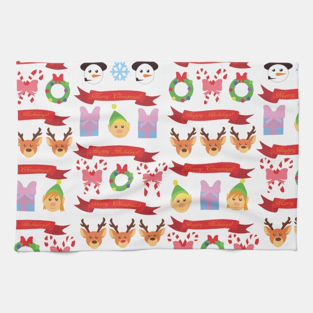 Cute Christmas Tea Towel (Horizontal)