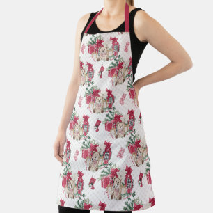 Cute Christmas Teddy Bear and Gift Boxes Apron