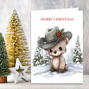 Cute Christmas Teddy Bear Holiday Card