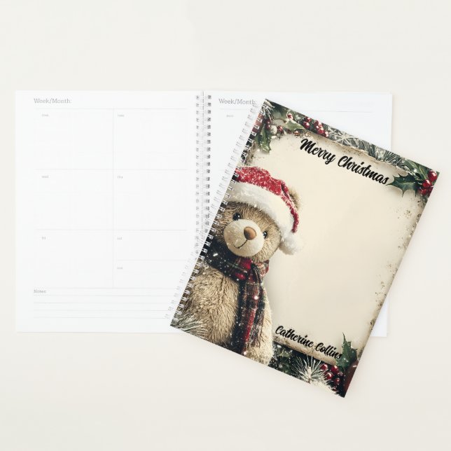 Cute Christmas Teddy Bear Illustration Design  Planner (Display)