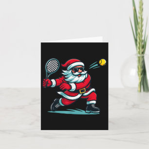 Cute Christmas Tennis Player Santa Xmas Boys Girls Card