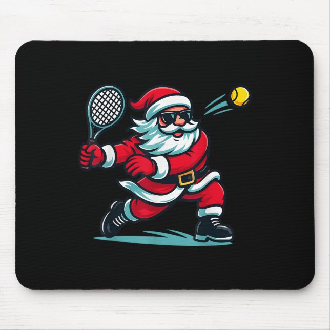 Cute Christmas Tennis Player Santa Xmas Boys Girls Mouse Pad (Front)