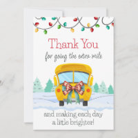 Cute Christmas Thank You Bus Driver Gift Card