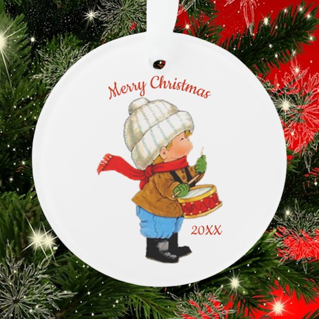 Cute Christmas Tot Drummer Boy  Acrylic Ornament (Creator Uploaded)