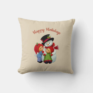 Cute Christmas Tots with Mrs Snowman Pillow