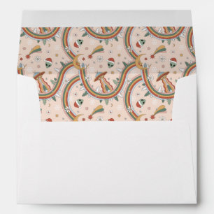 Cute Christmas Tree Alien Rainbow Holiday Pattern Envelope