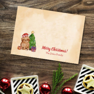 Cute Christmas Tree and Sloth Custom Post-it Notes