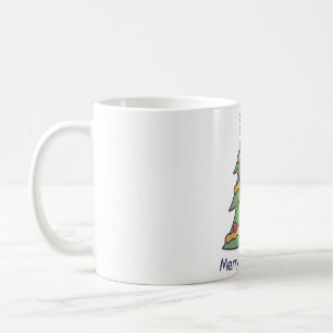Cute Christmas Tree and Star, Merry Christmas Dood Coffee Mug