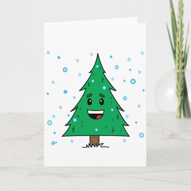 Cute Christmas Tree - Blank Greeting Card (Front)