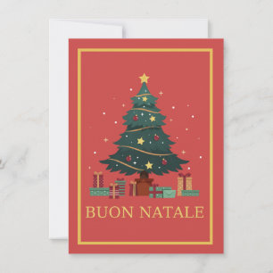 Cute Christmas Tree Buon Natale Holiday Greeting 