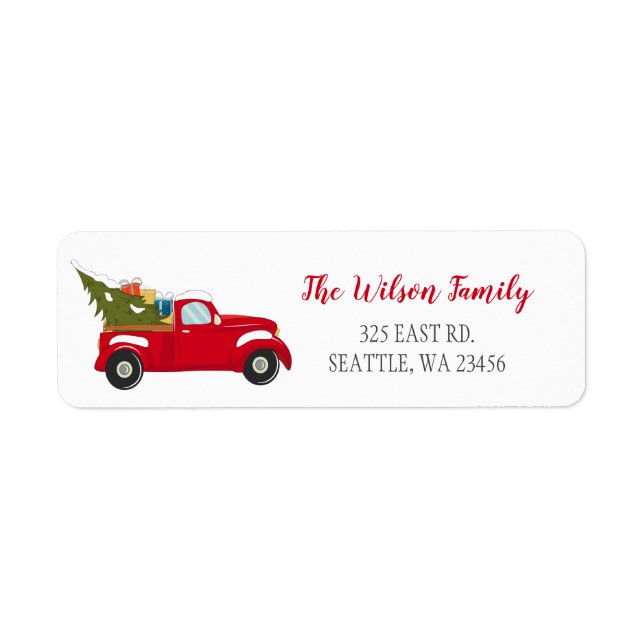 Cute Christmas Tree Car Address Return Address Label (Front)