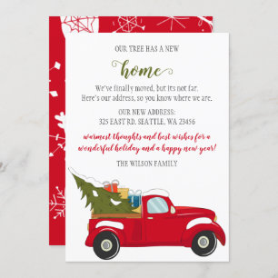 Cute Christmas Tree Car We've Moved Holiday Cards