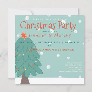 Cute Christmas Tree   Christmas Party Invitation