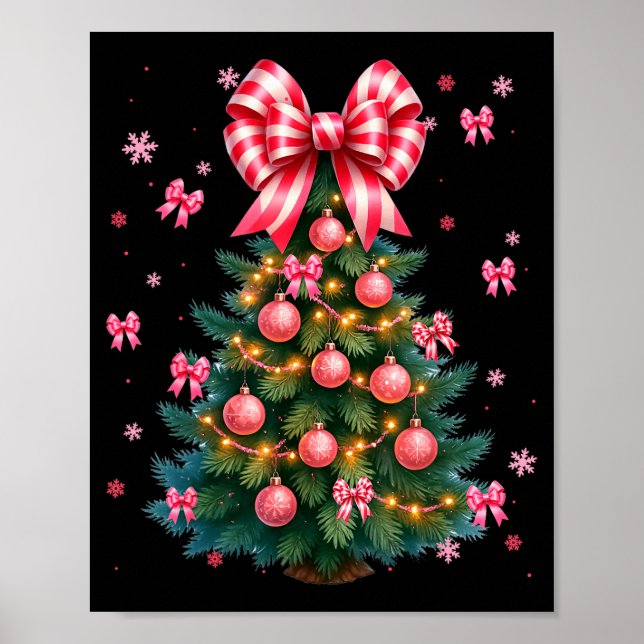 Cute Christmas Tree Coquette Nk Tree Light Xmas Wo Poster (Front)
