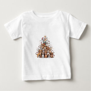 Cute Christmas Tree Dog Xmas Tree Puppy Baby T-Shirt