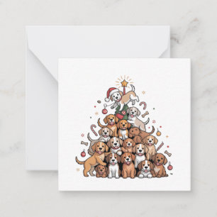 Cute Christmas Tree Dog Xmas Tree Puppy   Card