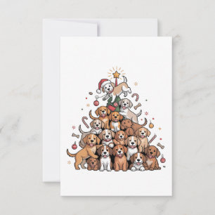 Cute Christmas Tree Dog Xmas Tree Puppy Card