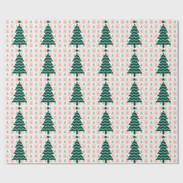  Cute Christmas Tree Holiday Design.  Wrapping Paper (Flat)