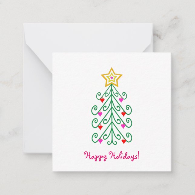 Cute Christmas Tree Mini Card (Front)