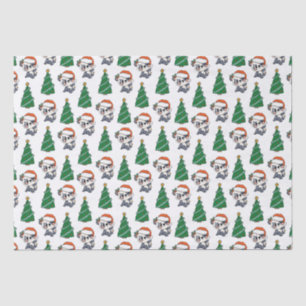 Cute Christmas Tree Panda Red Santa Hat Tissue Paper