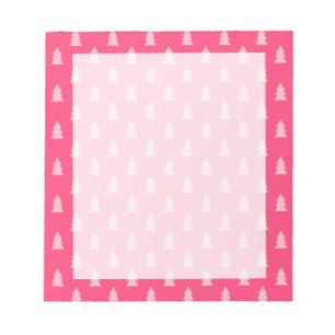 Cute Christmas tree pattern pastel and hot pink Notepad