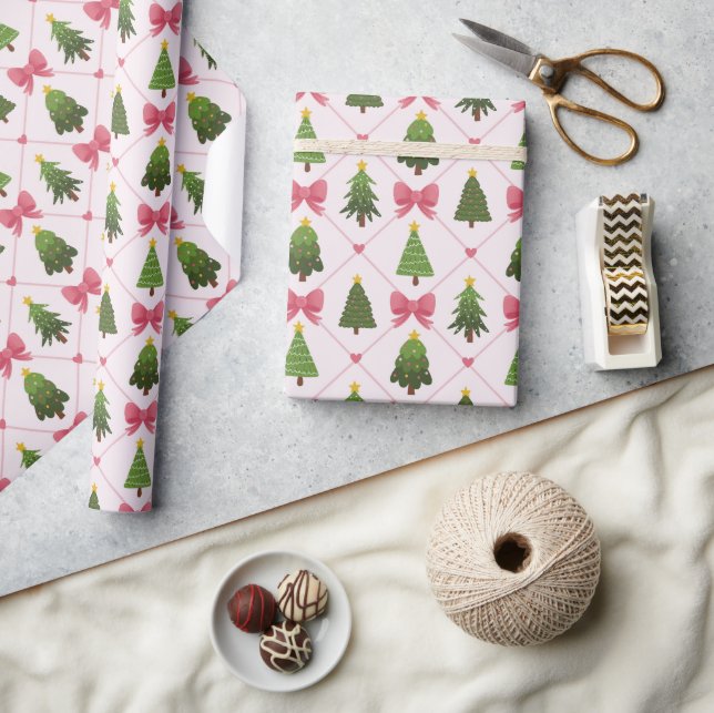 Cute Christmas Tree Pattern Wrapping Paper Roll (Crafts)