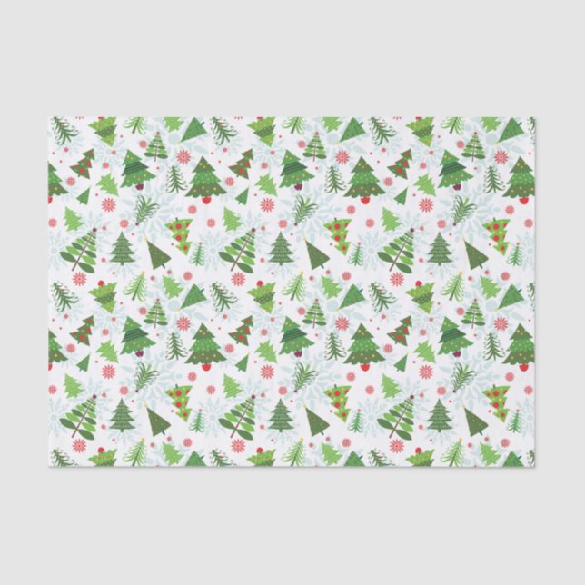 Cute Christmas Tree Print Tissue Paper (Front)