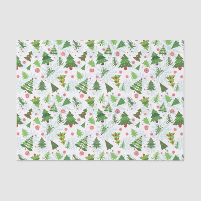 Cute Christmas Tree Print Tissue Tissue Paper (Front)