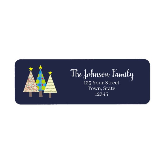 Cute Christmas Tree Return Address Label (Front)