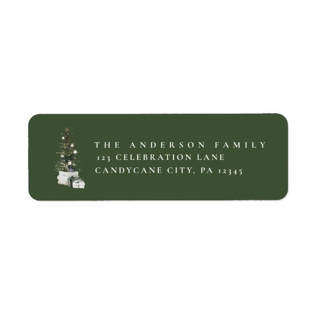 Cute Christmas Tree Return Address Label (Front)