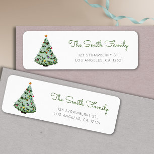 Cute Christmas Tree Return Address Label