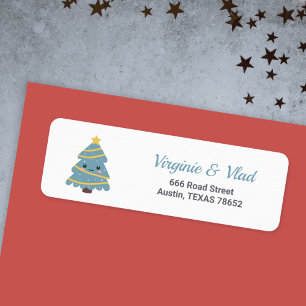 Cute Christmas Tree return address label