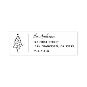 Cute Christmas Tree  Return Address Self-inking St Stamp