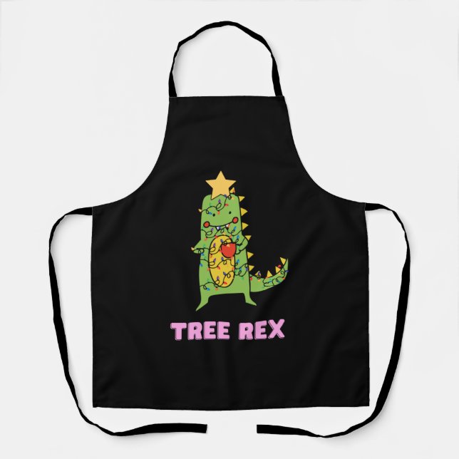 Cute Christmas Tree-rex   Apron (Front)
