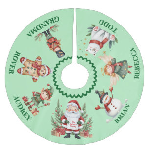 Cute Christmas Tree Skirt with Names