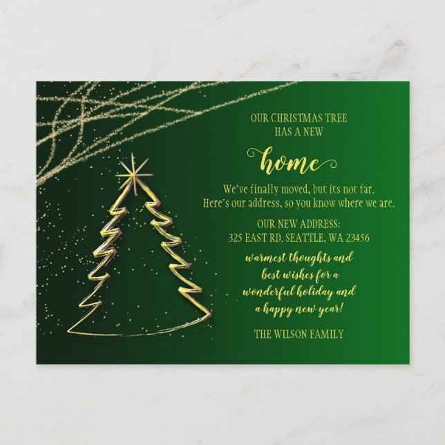 Cute Christmas Tree We've Moved Holiday Moving Postcard (Front)