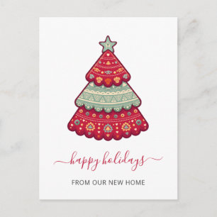 Cute Christmas Tree We've Moved Holiday Moving Postcard