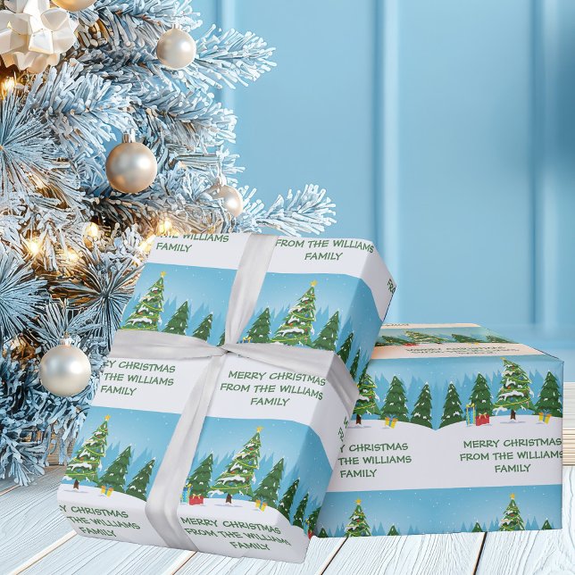 Cute Christmas Trees Customisable Wrapping Paper (Creator Uploaded)