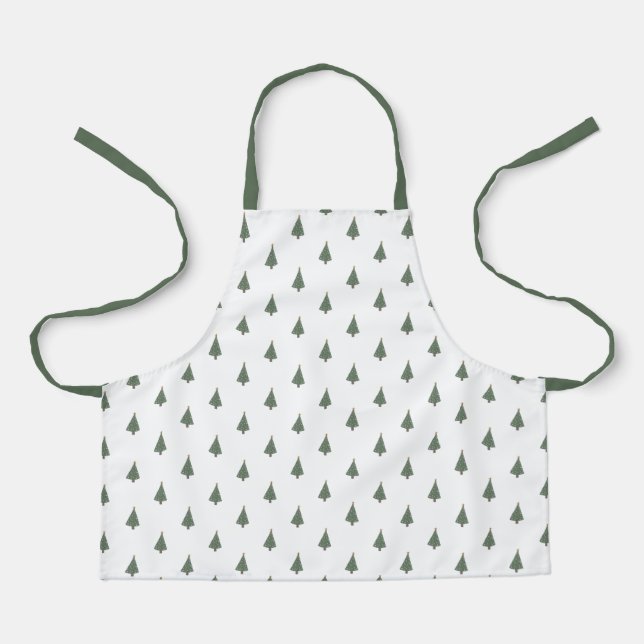Cute Christmas Trees Pattern Apron (Front)