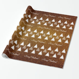 Cute Christmas Trees Pattern   Brown Customisable Wrapping Paper