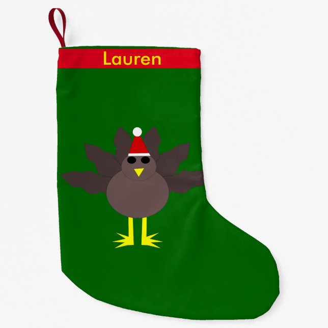 Cute Christmas Turkey Custom Stocking (Front)